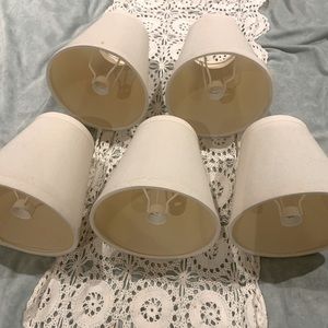 5 Pcs Lot- Ivory Lamp shades - Boho Shabby off white cream small lamp shades